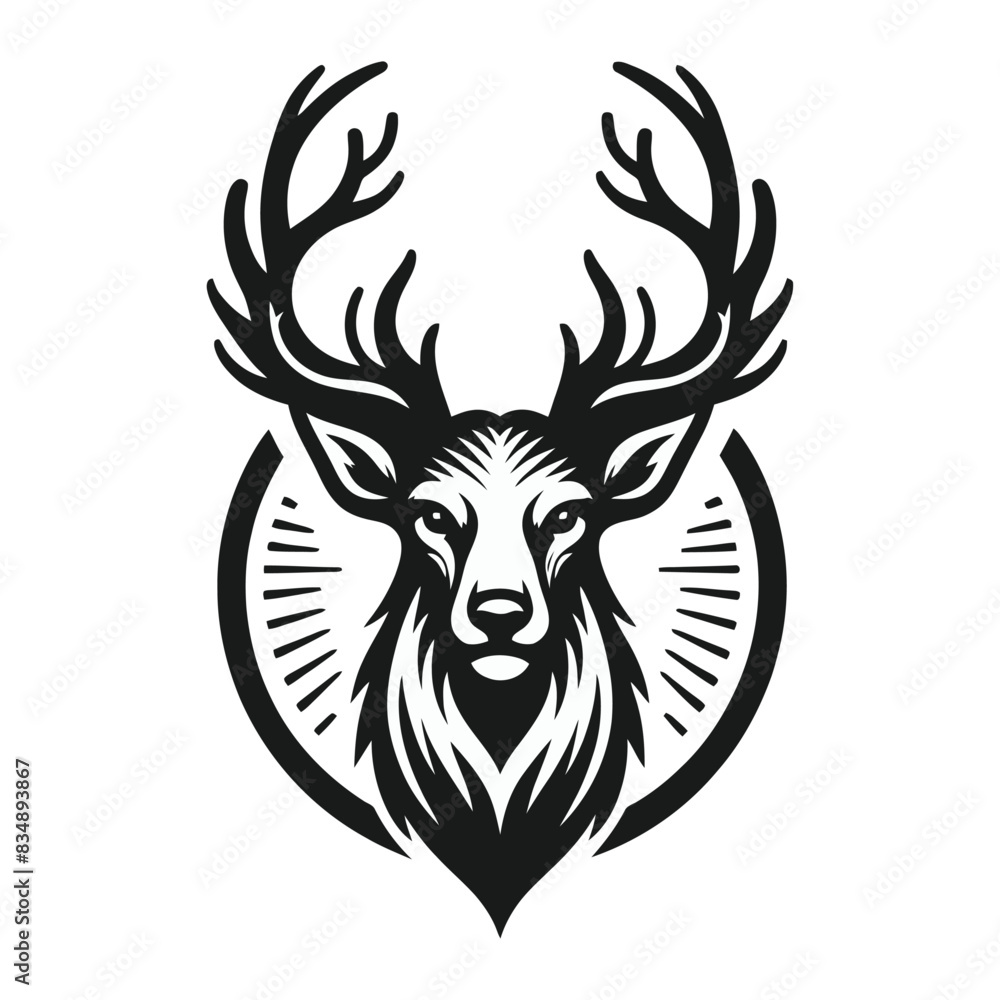 Vector deer head. Vector deer head.