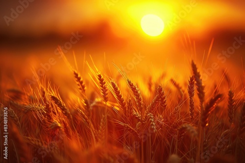 Sunset Splendor  Endless Wheat Fields Aglow
