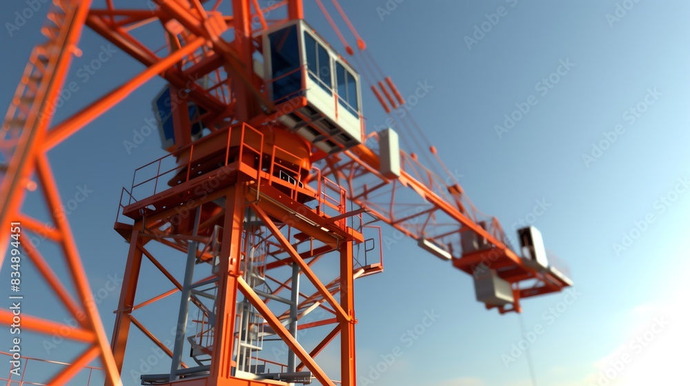 Fototapeta premium Tower Crane Assembly Sequence: From Delivery to Full Erection