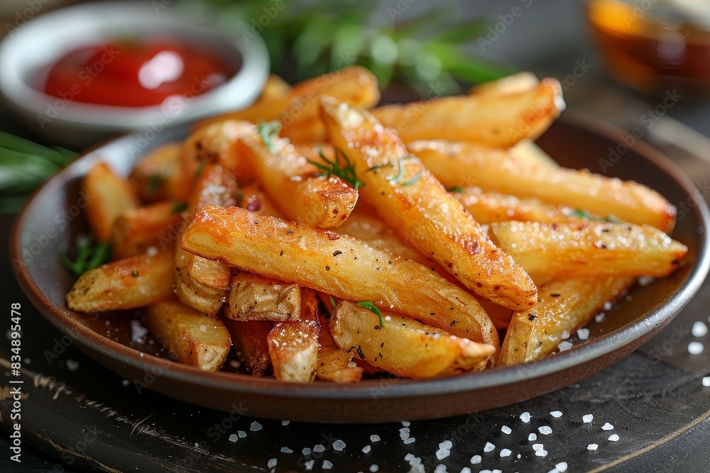 French Fries - Crispy French fries with a side of ketchup. French Fries - Crispy French fries with a side of ketchup.