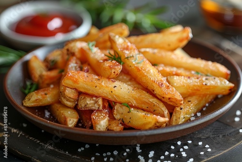 French Fries - Crispy French fries with a side of ketchup. 