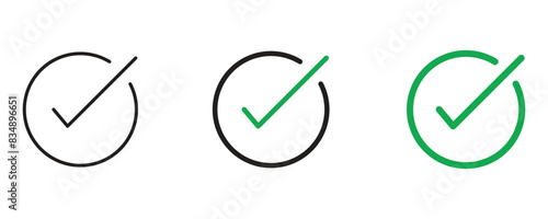 check box icon with correct, accept checkmark icons tick box checked, check list square frame - checkbox symbol approved sign, isolated with white background.