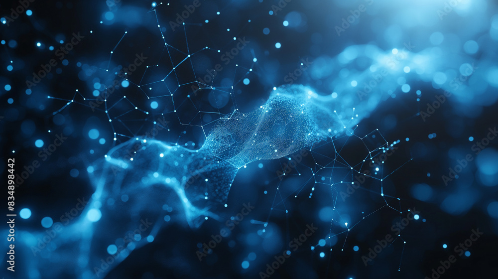 Abstract Particle connection network background , This is entirely 3D generated image. Abstract Particle connection network background , This is entirely 3D generated image.