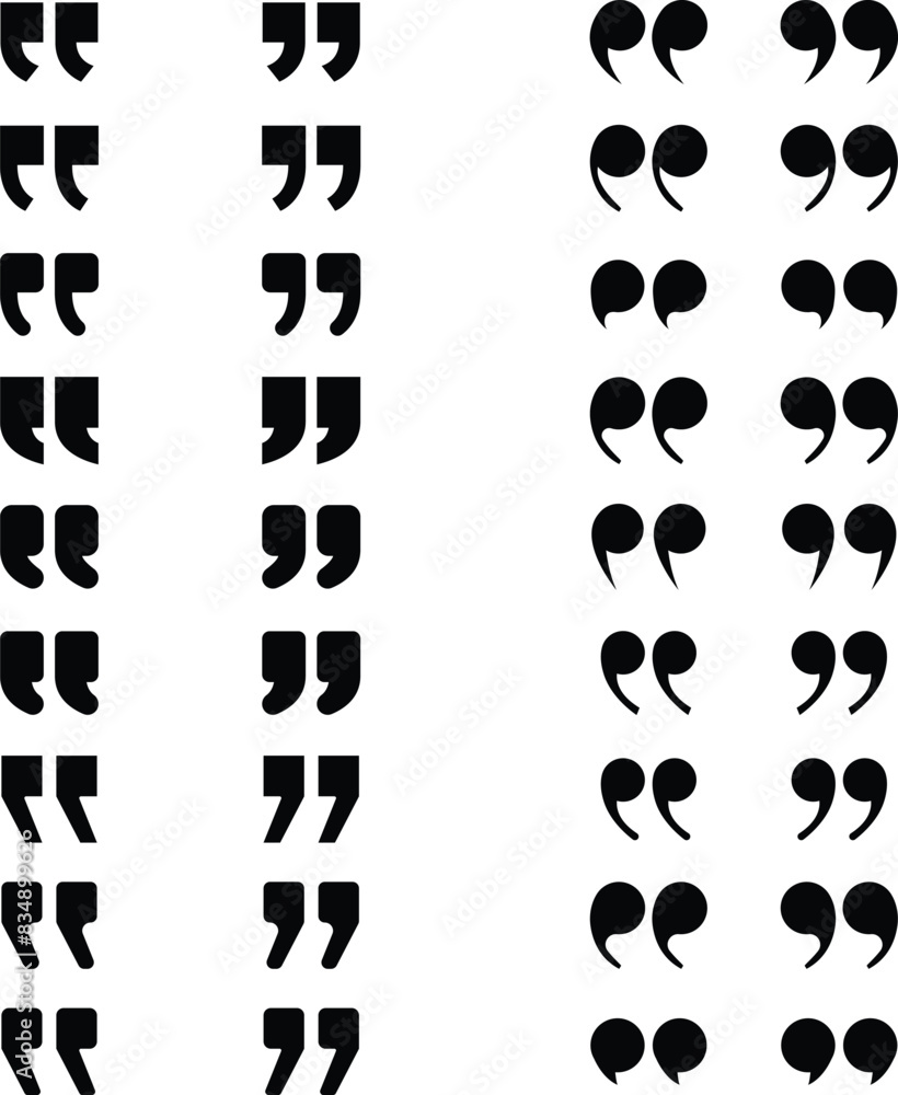 Collection of double inverted comma background for web or talk vector, quotation vector set Collection of double inverted comma background for web or talk vector, quotation vector set