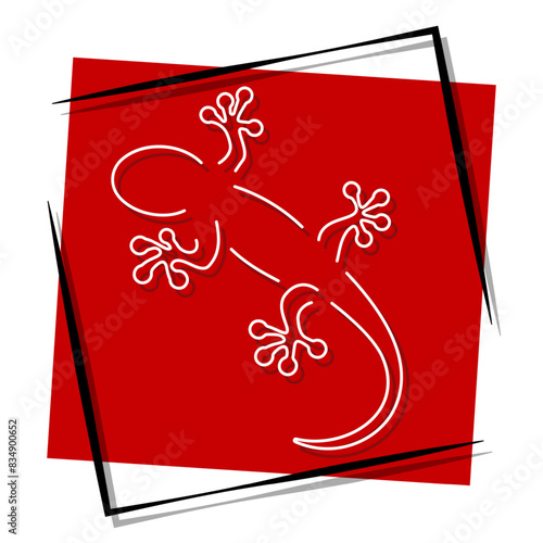 lizard red banner. Vector illustration.
