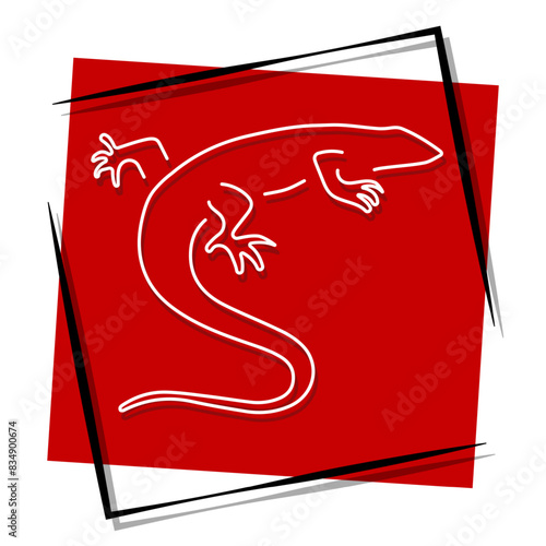 lizard red banner. Vector illustration.