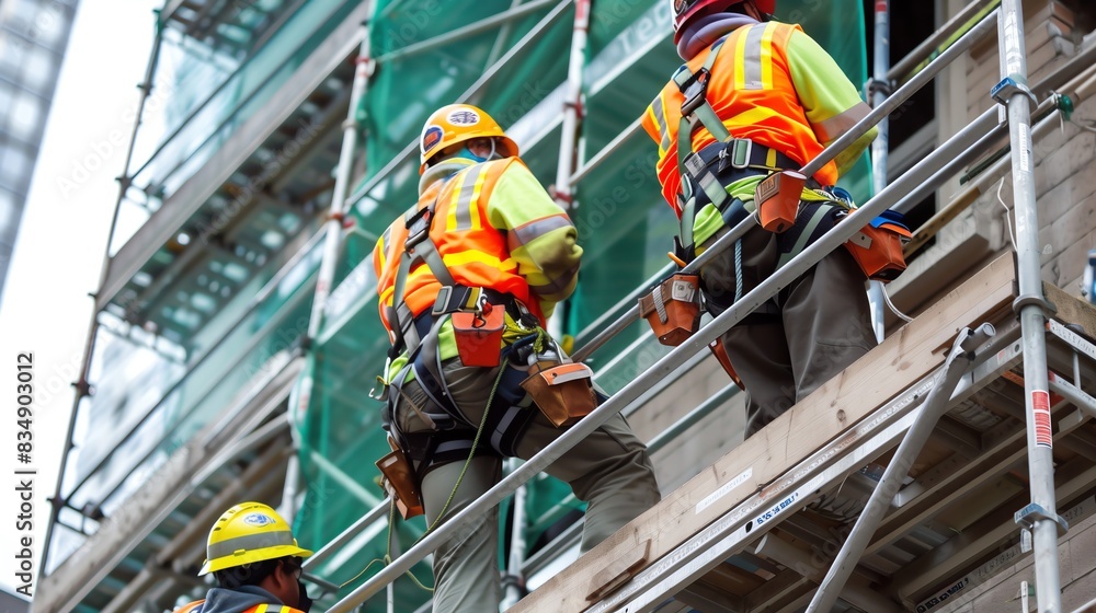 Fototapeta premium Executing Work at Heights Safely: Step-by-Step Process