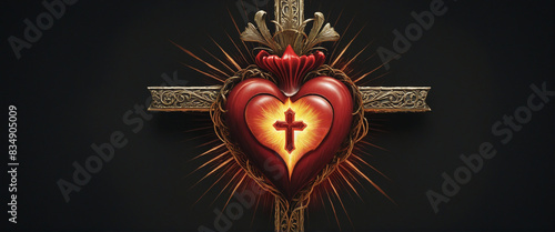 An Illustration of the Sacred Heart: A Fiery Symbol of Divine Love and Passion