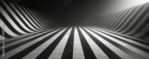 Wallpaper Mural Black and white abstract background with flowing lines and waves, featuring light motion and digital design elements Torontodigital.ca