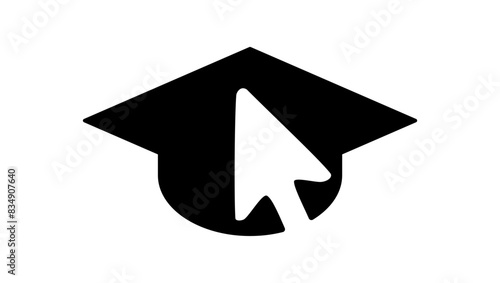 online school, black isolated silhouette