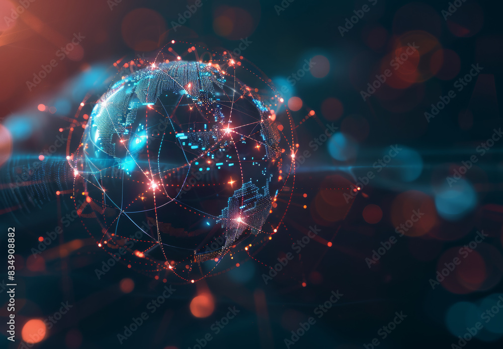 Fototapeta premium Cybersecurity, technology and data protection concept 