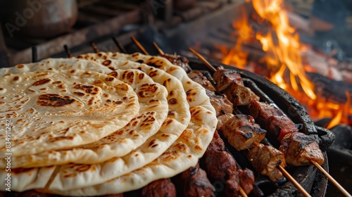 tandoori naan with lamb kebab