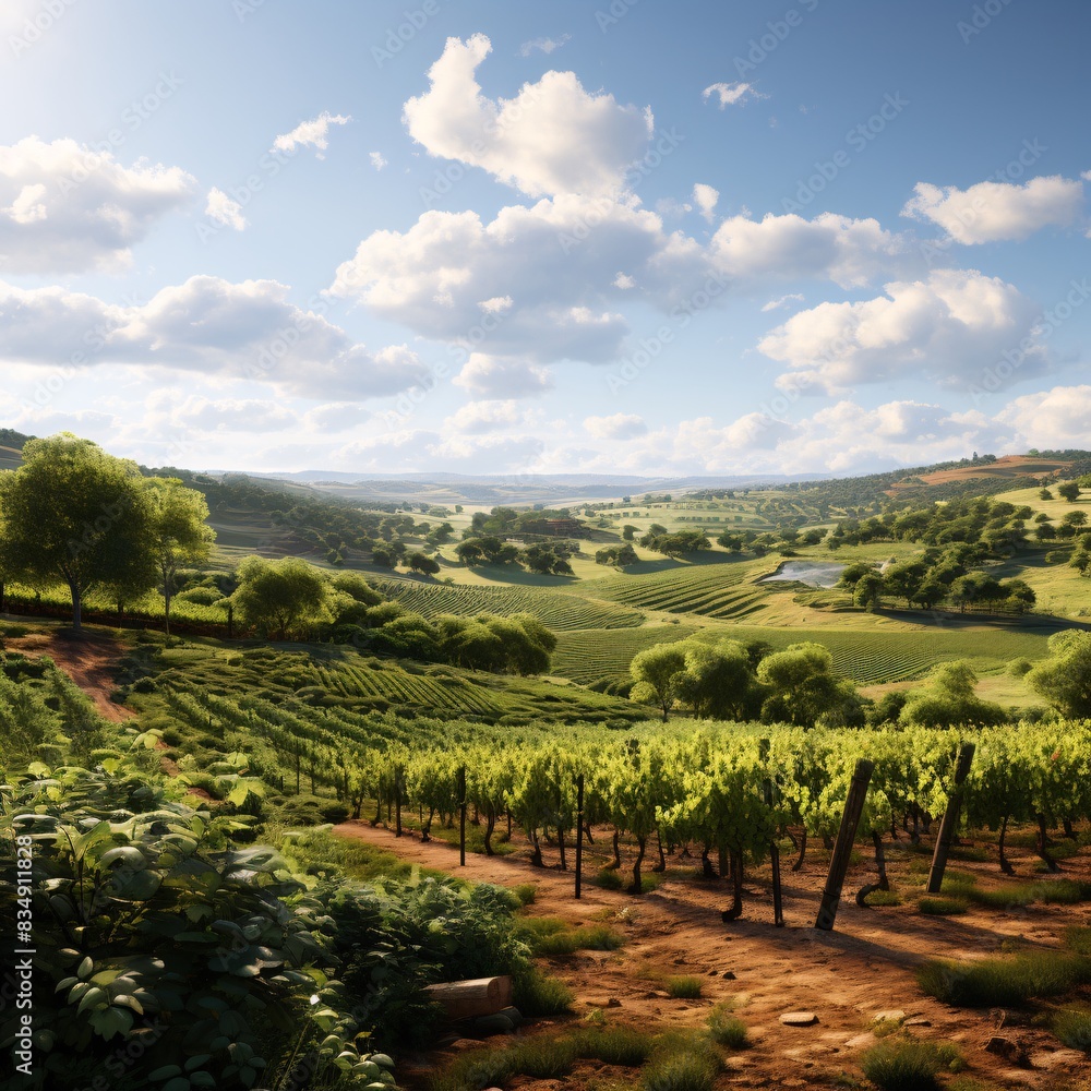 Fototapeta premium a vineyard in the hills