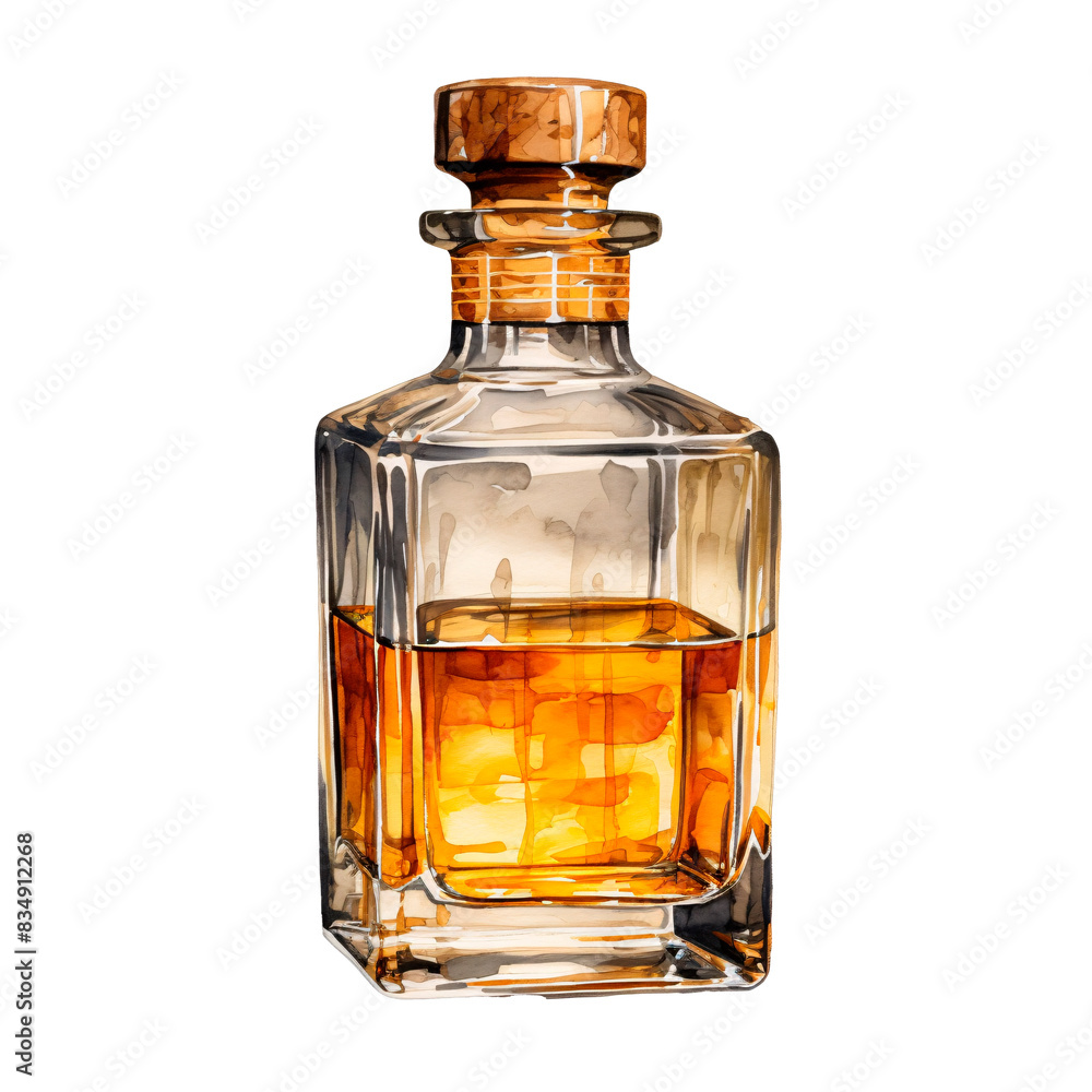 a watercolor of a bottle of liquid a watercolor of a bottle of liquid