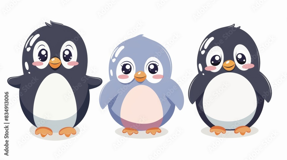 Naklejka premium Penguin. Flat vector illustration of cute animal. Baby nursery art.