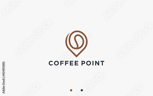 coffee location logo design vector silhouette illustration