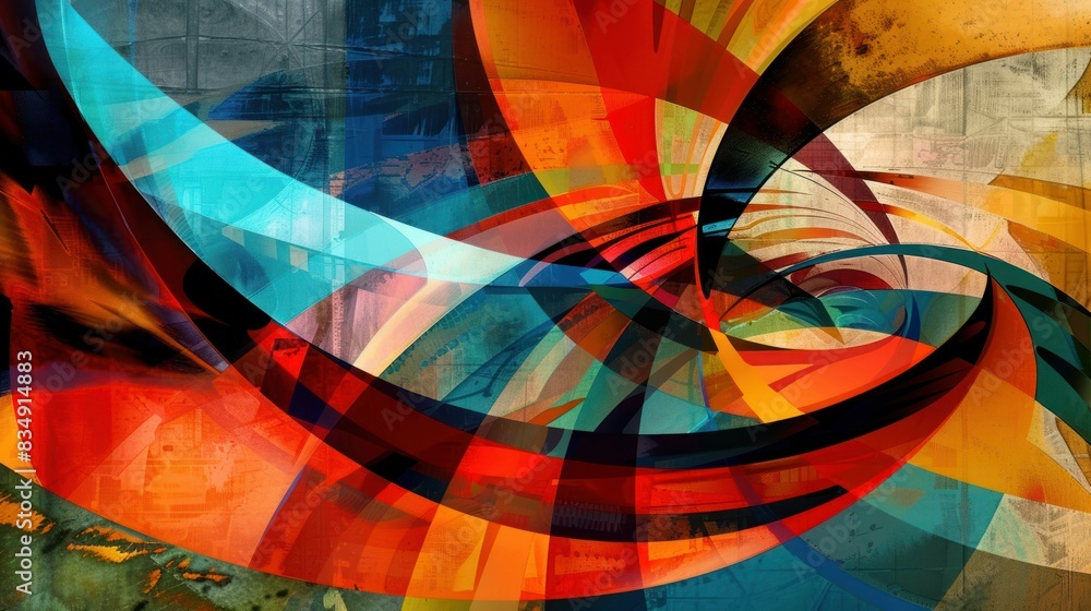 Fototapeta premium The design stands out with bright, saturated colors.