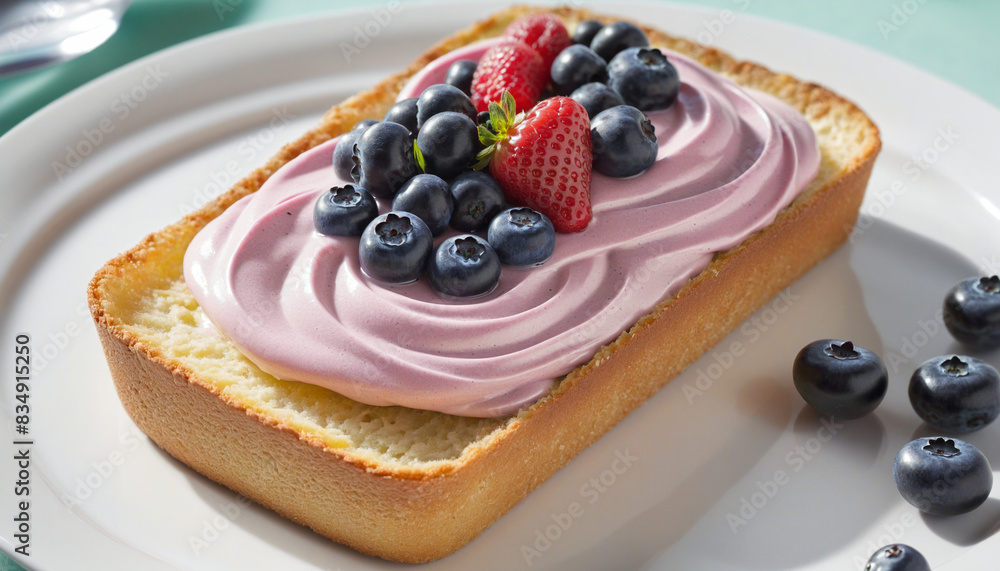 Blueberry Toast with a Creamy Fruit Spread for a Delicious Breakfast Option Blueberry Toast with a Creamy Fruit Spread for a Delicious Breakfast Option