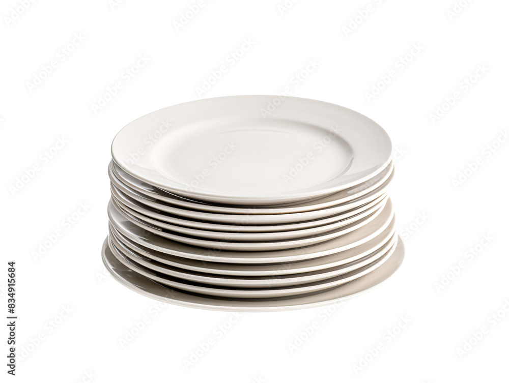 a stack of white plates a stack of white plates