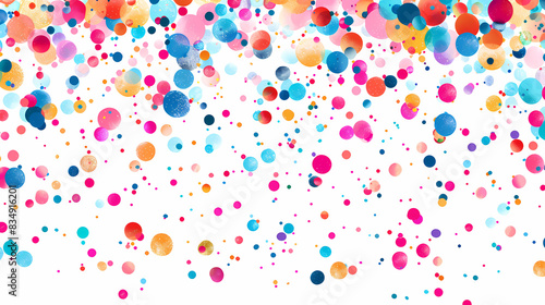 Colorful Confetti Border Frame Repeat Pattern - Surface Pattern Design