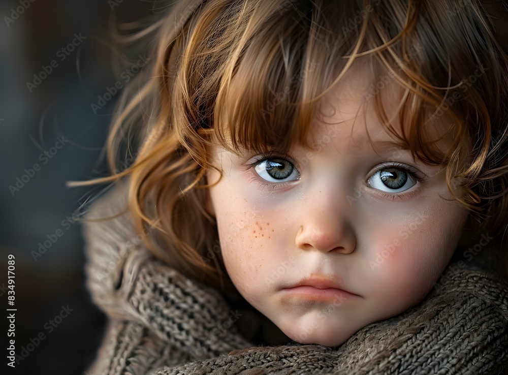 portrait of a sad looking child portrait of a sad looking child