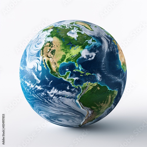 a planet earth with continents and water