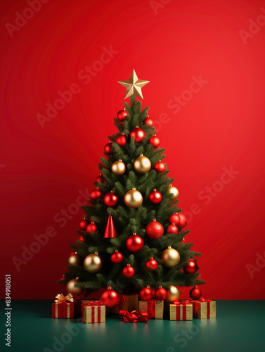 a christmas tree with presents