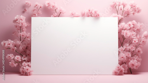 Wallpaper Mural a white rectangular sign with pink flowers around it Torontodigital.ca