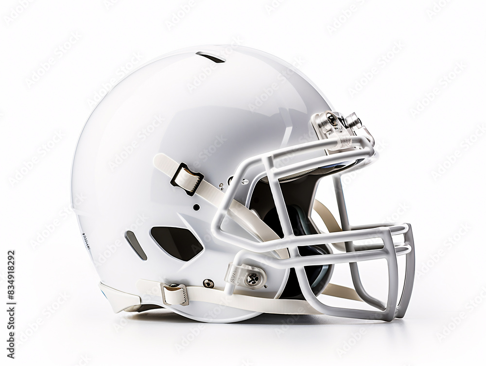 a white football helmet with a face mask a white football helmet with a face mask