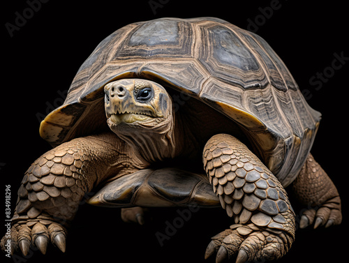 a turtle with its head up photo