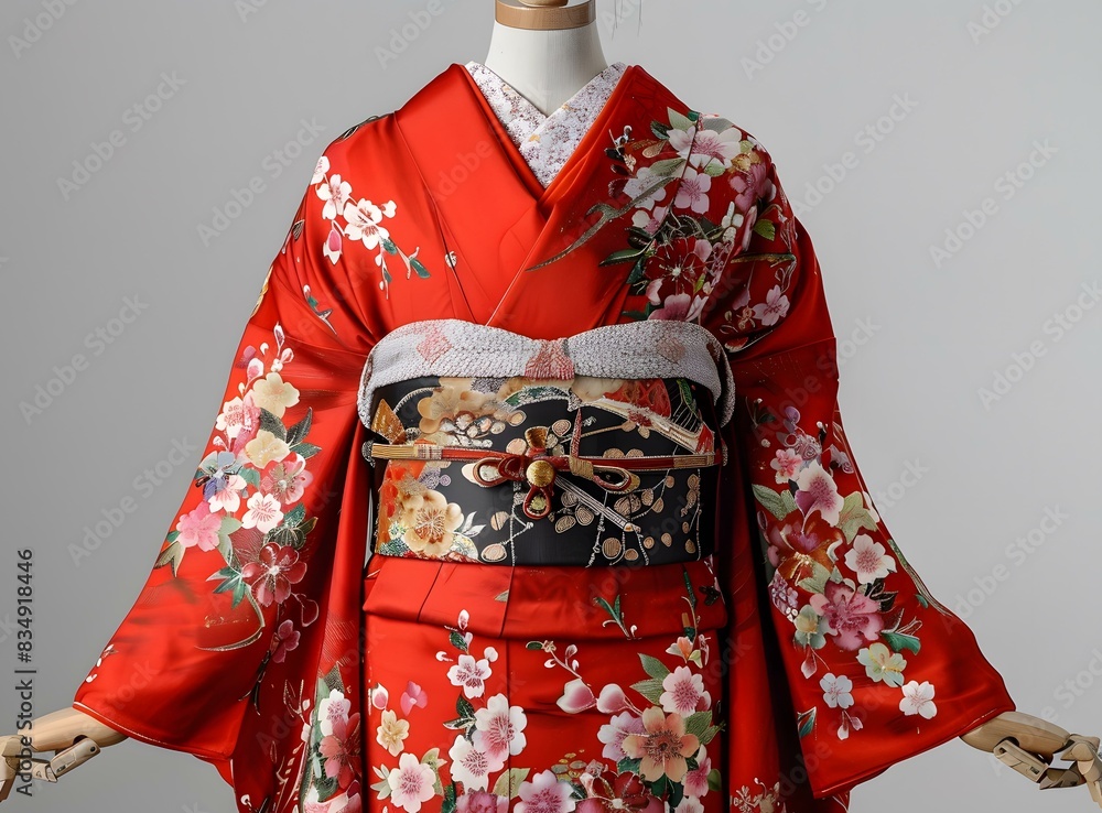 A Japanese Geisha wearing a red kimono A Japanese Geisha wearing a red kimono