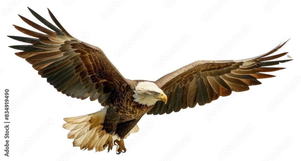 Obraz premium PNG Eagle mid-air animal motion.