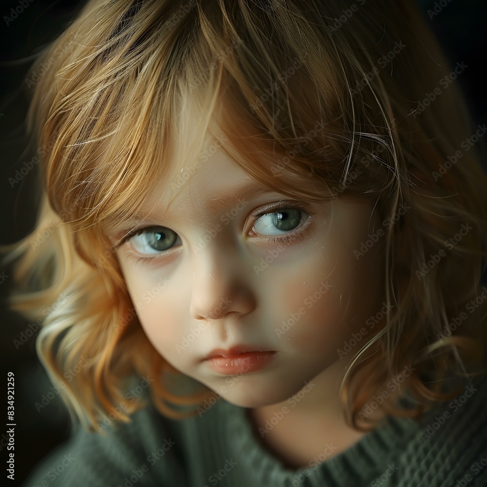 Portrait of a Little Girl with Green Eyes Portrait of a Little Girl with Green Eyes