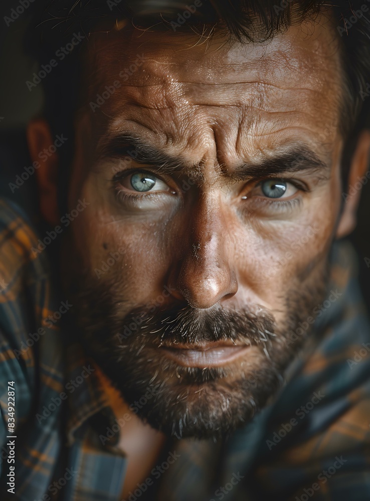 Obraz premium portrait of a man with a beard and blue eyes