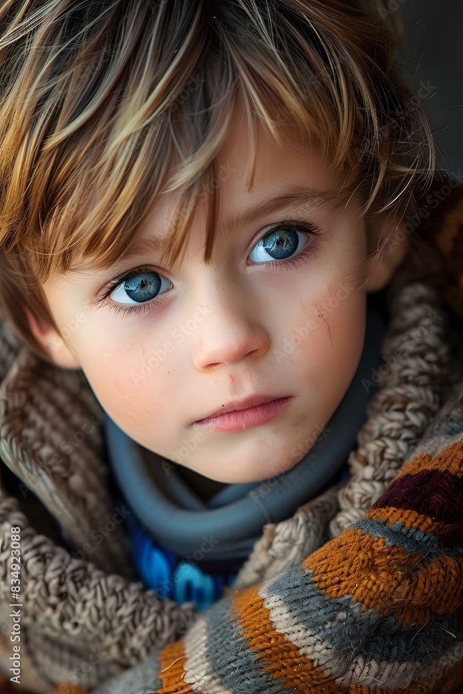Portrait of a young boy with blue eyes Portrait of a young boy with blue eyes