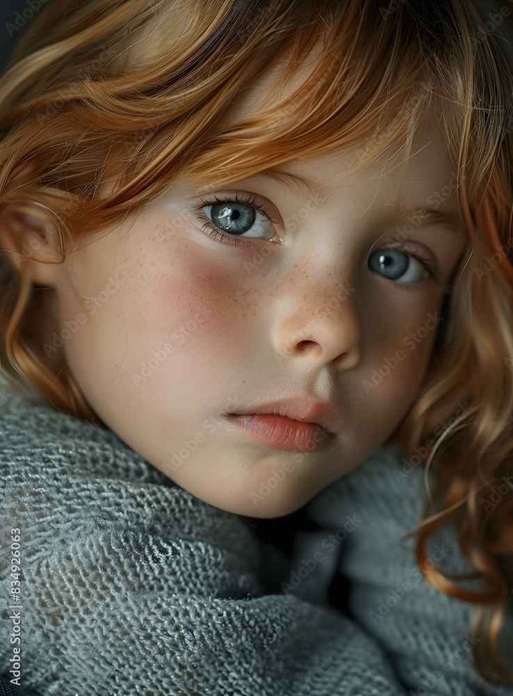 Portrait of a redheaded girl with blue eyes Portrait of a redheaded girl with blue eyes