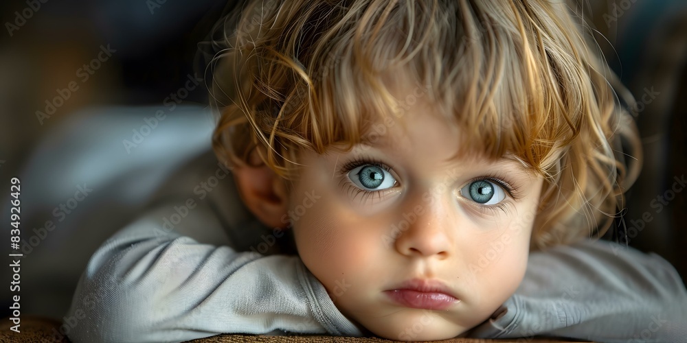 Portrait of a cute blonde toddler boy with blue eyes Portrait of a cute blonde toddler boy with blue eyes