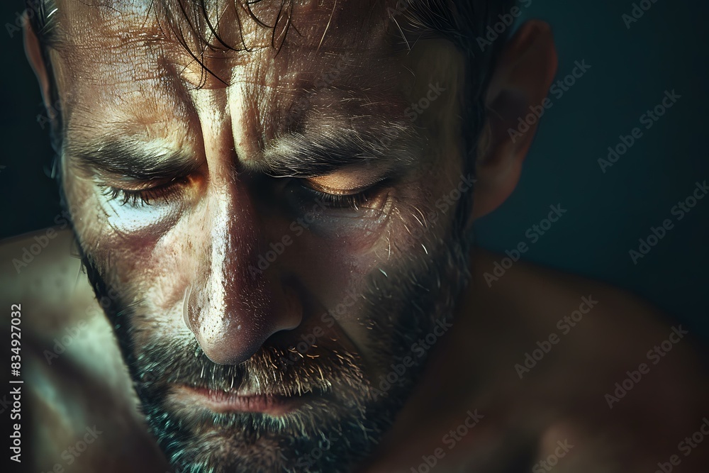 Portrait of a man with his eyes closed Portrait of a man with his eyes closed