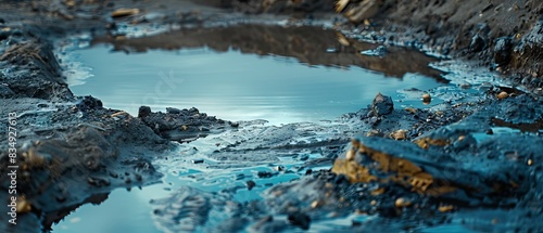 polluted water bodies near a mining site