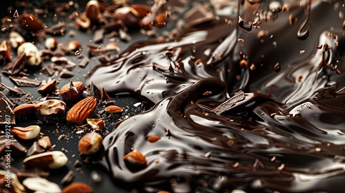 Tempting Melted Chocolate Symphony with Nuts