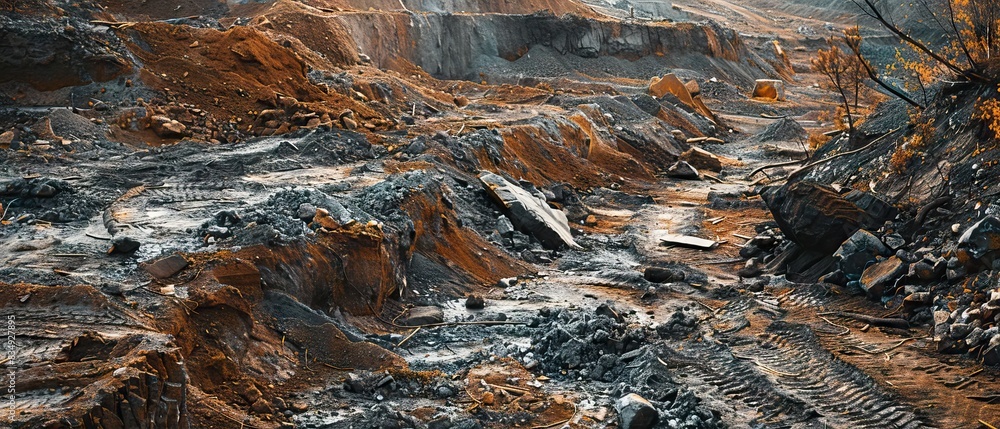 a deforested area due to mining activities a deforested area due to mining activities