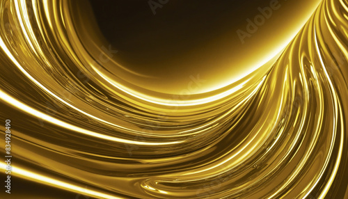 Golden Liquid Silk: Abstract Background Design with Elegant Flowing Waves