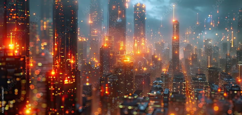 a futuristic city where AI is integrated into all aspects of life