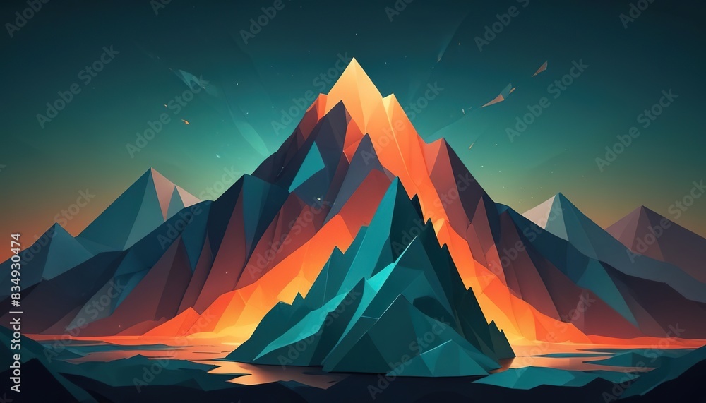 Landscape with mountains, view, nature, mountain range, clear sky Landscape with mountains, view, nature, mountain range, clear sky