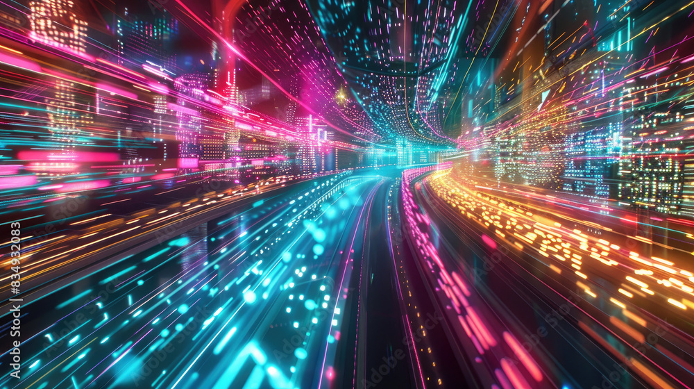 Futuristic Cityscape Illustration of Digital Infrastructure Futuristic Cityscape Illustration of Digital Infrastructure