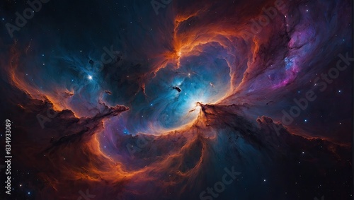 colorful space with an abstract background