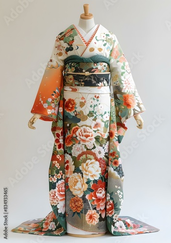 A kimono with a floral pattern © duyina1990