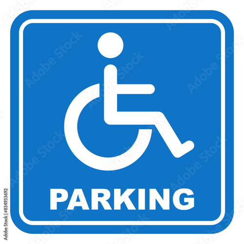 disability parking sign printable handicapped disabled sign symbol simple blue minimalist design illustration