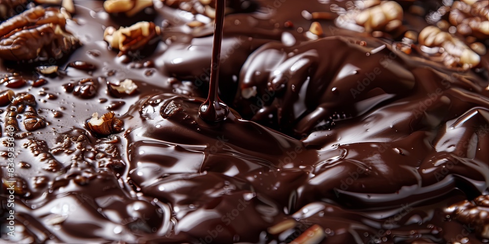 Tempting Melted Chocolate Symphony with Nuts Tempting Melted Chocolate Symphony with Nuts