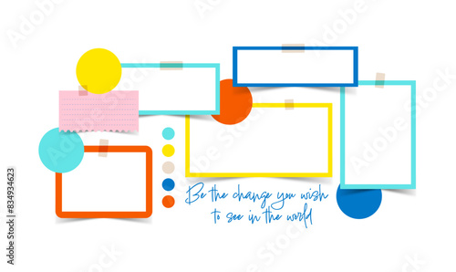 Vector photo collage template moodboard pictures grids vector illustration	